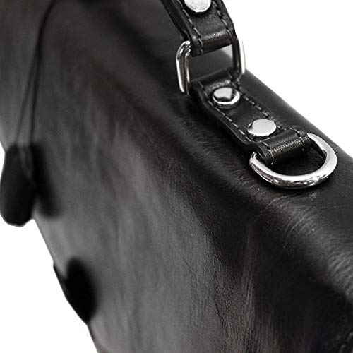 Floto Ponza Full Grain Leather Briefcase in Black