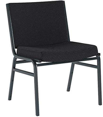 Flash Furniture 2 Pack HERCULES Series Big & Tall 1000 lb. Rated Black Fabric Stack Chair