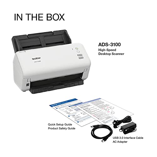 Brother ADS-3100 High-Speed Desktop Scanner | Compact 40ppm Scanning