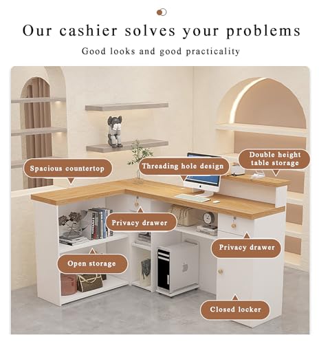 ZXLBTNB L-Shaped Reception Desk Counter Table - Modern & Versatile