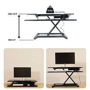 Electric Adjustable Computer Standing Desk Converter, Workstation for Home Office, 37"x20" Stand up Desk Riser, 55 lbs