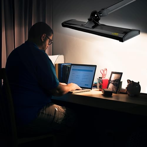 AZARPIXEL Ultra Bright 3900 Lumens LED Desk Lamp - Eye Care, Adjustable Brightness - Black