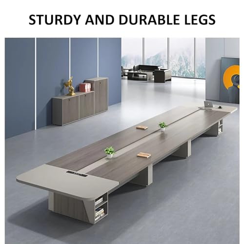 KAGUYASU Contemporary Large Conference Table Set: Office Desk and Chair Combo for Meeting Rooms (D236.22*W59.06*H29.53 inches Table + 22 Chairs)