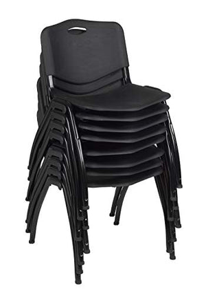 Regency Lewis Stackable Chairs, Set of 8, Black