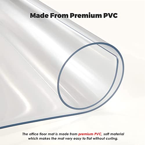 LPRR Chair Mat Clear Vinyl Protector for Hardwood Floors, Large Office Rug (140cmx700cm)