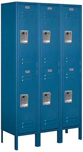 Salsbury Industries 62352BL-U Double Tier 36-Inch Wide 5-Feet High 12-Inch Deep Unassembled Standard Metal Locker, Blue