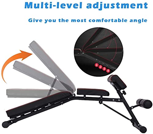 QPBP Professional Dumbbell Bench Foldable Weight Bench,Height-Adjustable Multifunctional Exercise Abdominal Extension Stool,Home/Gym Workout Bench Press Fitness Core Strength Training Equipment
