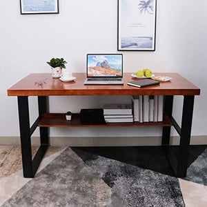 None Industrial Style Solid Wood Computer Desk 300x120x75cm