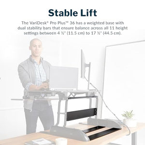 Vari VariDesk Pro Plus 36 - Standing Desk Converter - Adjustable Computer Desk Riser - Espresso Wood