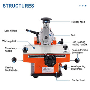 MXBAOHENG Manual Metal Label Stamping Printer Machine for Metal (No.4 Codeword Plate)