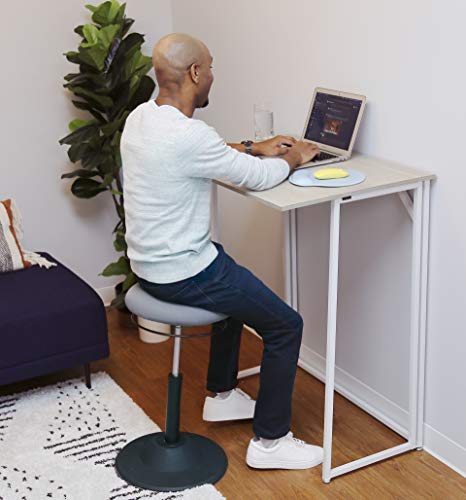 Joy Folding Standing Desk by Stand Steady | Compact Stand Up Desk for Home Office | Space-Saving Foldable Workstation with Modern Wood Print | Easy Assembly (Maple / 35 in x 23 in)