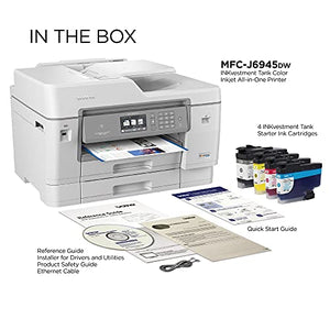 Brother MFC-J6945DWB INKvestment Tank All-in-One Wireless Color Inkjet Printer - Print Copy Scan Fax - 22 ppm, 4800 x 1200 dpi, 3.7" Touchscreen, Duplex Printing, 50-Sheet ADF, Tillsiy Printer Cable