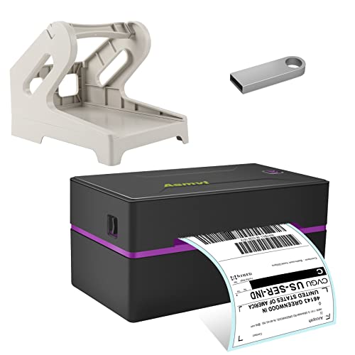 Asmvt Label Printer with Label Holder,150mm/s 4x6 Desktop Label Printer for Small Business, USPS, FedEx, Shopify, Etsy, Amazon,Compatible with Windows & Mac