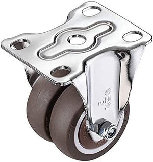 IkiCk Silent Plate Casters with Brake 15 Inch Rubber Wheels