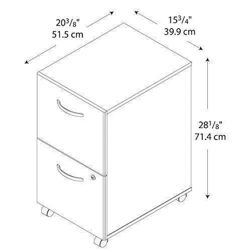 Bush 3-Drawer Pedestal, 15-3/4" X 20-3/8" X 28-1/8", Warm Oak