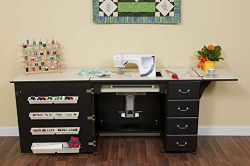 Norma Jean Wooden Sewing Table Desk Finish: Black