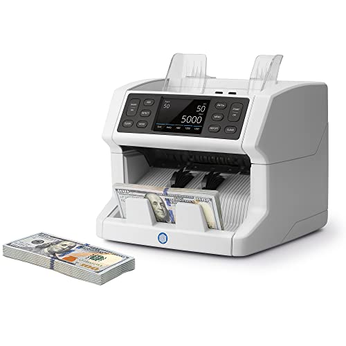 Safescan 2885-S - Multilingual Bill Value Counter for Mixed Denomination Bills with Additional sensors and Bank Grade 7-Point Full Spectrum Counterfeit Detection,Grey,112-0654