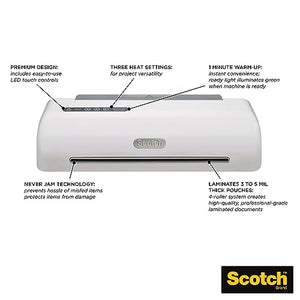 Scotch PRO Thermal Laminator, 12.3-Inch, 1-Minute Warm-up, Fast Lamination, Never Jam Technology, 4-Roller Machine (TL1306)