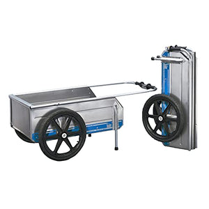 Tipke Manufacturing Foldit Do It All Portable Aluminum Folding Utility Cart, 330 lb Capacity, Blue Stripe (2 Pack)