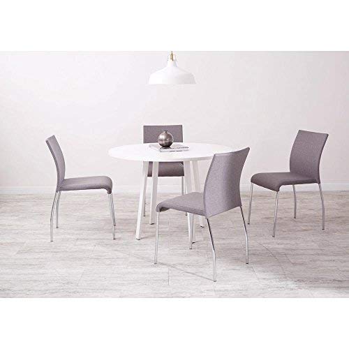 OSP Home Furnishings Conway Upholstered Stacking Chair 4-Pack Smoke Chrome Legs