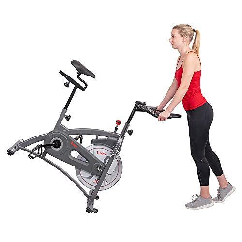 Sunny Health & Fitness Magnetic Belt Drive Indoor Cycling Bike - SF-B1877, silver