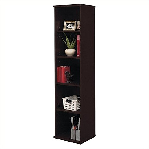 (Set of 2) 5 Shelf Bookcase in Mocha Cherry