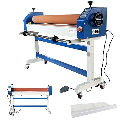 INTBUYING 63in Electric/Manual Dual-Use Cold Laminator with Rubber Rollers