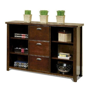 kathy ireland Home by Martin Tribeca Loft Cherry 3 Drawer File/Bookcase - Fully Assembled