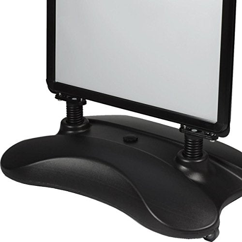 Sidewalk Poster Stand with Water-Fill Base Holds 24x36 Graphics, Double-Sided Sandwich Board for Outdoor Use, Front-Loading Snap-Open Poster Frame, Black