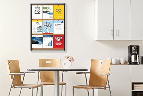 Quartet Enclosed Cork Bulletin Board, 30" x 39" or 9 Sheets, Swing Door, Aluminum Frame (EIHC3930)