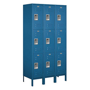 Salsbury Industries 53368BL-U Triple Tier Extra Wide Metal Locker, Blue