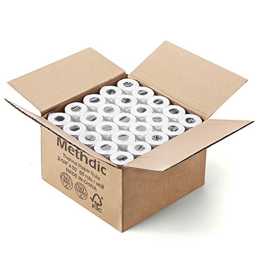 Methdic 2 1 4 x 50 Thermal Paper 50 Rolls Pack 40 Boxes 2000 Rolls BPA BPS free