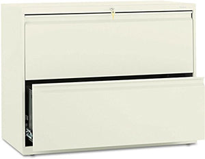HON Brigade 800 Series Two-Drawer Lateral File Cabinet - Putty, 36W X 19.25D X 28.38H