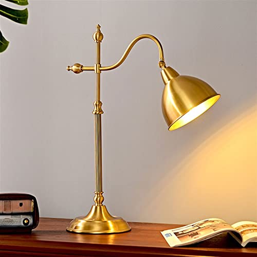 Copper Desk Lamp Retro Bedroom Bedside Lamp 58cm Vintage Nightstand Lamps