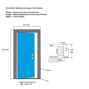 National Door Company Steel Exterior Single Door 36" x 80" 4-Lite Left-Hand Inswing