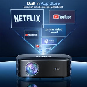 ELEPHAS 4K WiFi Bluetooth Outdoor Movie Projector with Built-in Streaming Apps
