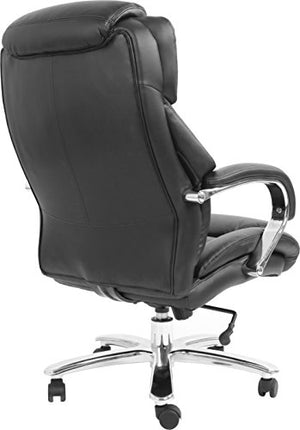 Comfort Products Admiral III Big & Tall Executive Leather Chair, Black