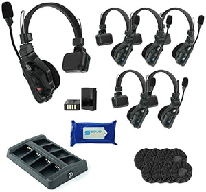 Solid Signal Hollyland Solidcom C1 Wireless Intercom Headset System for 6 Users - 6 Single Ear Headsets Bundle