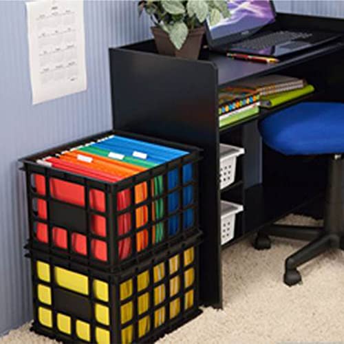 Sterilite Multipurpose Durable Plastic Storage Secure Box File Crate Container for Home or Office Organization, Black (30 Pack)