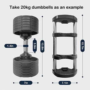44 lb Dumbbells Hand Weights Set of 2 - Vinyl Coated Exercise & Fitness Dumbbell for Home Gym Equipment Workouts Strength Training Free Weights for Men (44 pounds)