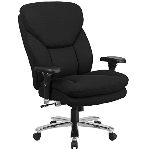 Flash Furniture HERCULES Series 24/7 Intensive Use Big & Tall 400 lb. Rated Black Fabric Executive Swivel Chair with Lumbar Knob