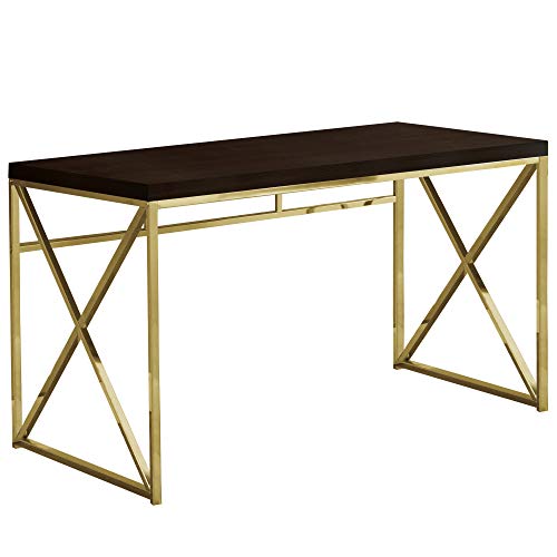 Monarch Specialties Computer Desk - Contemporary Home & Office Desk - Scratch-Resistant - 48” L (Cappuccino)