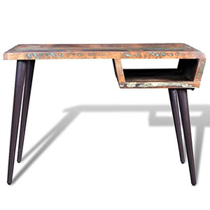 vidaXL Rustic Home Office Desk Workstation Writing Table Reclaimed Wood w/ Iron Legs