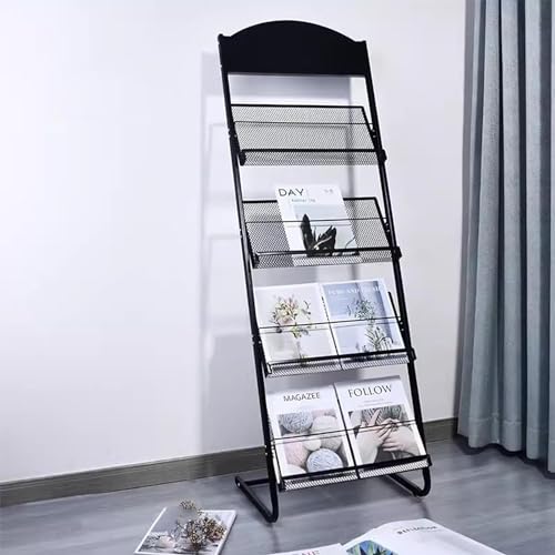 WEBERT Floor-Standing Magazine Rack 4 Layers - Heavy Duty Catalog Storage Stand