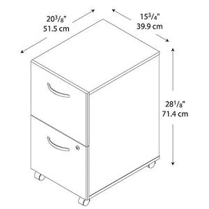 Bush Business Furniture Series C 2 Drawer Rolling File Cabinet - Hansen Cherry, Assembled