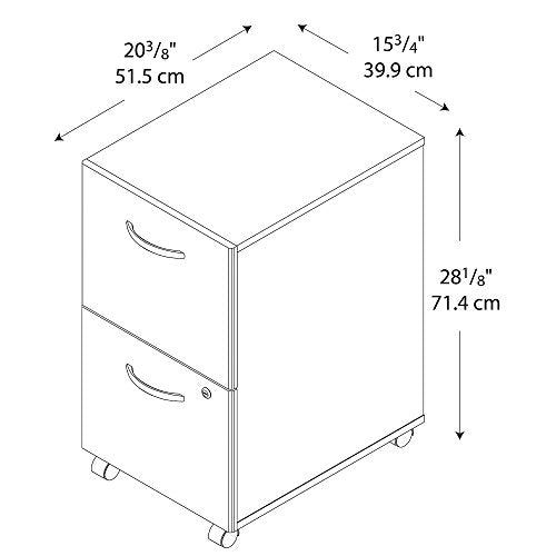 Bush Business Furniture Series C 2 Drawer Rolling File Cabinet - Hansen Cherry, Assembled