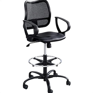 DATOZA Mid-Back Mesh Drafting Chair with Tilt Lock and Lumbar Support - Gray