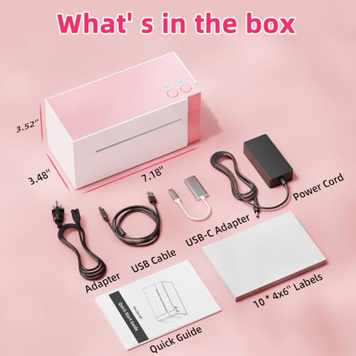 Omezizy WiFi Shipping Label Printer 4x6, 300DPI Wireless for Small Business