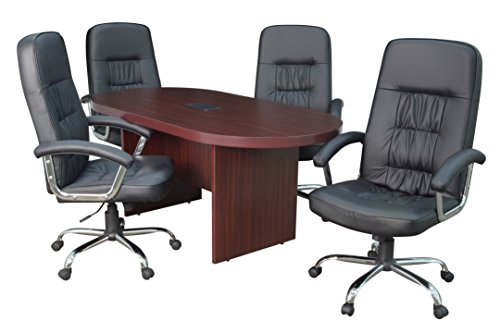 Regency LCTRT7135-MH and and Power Data Grommet Legacy Racetrack Conference Table, 71", Mahogany