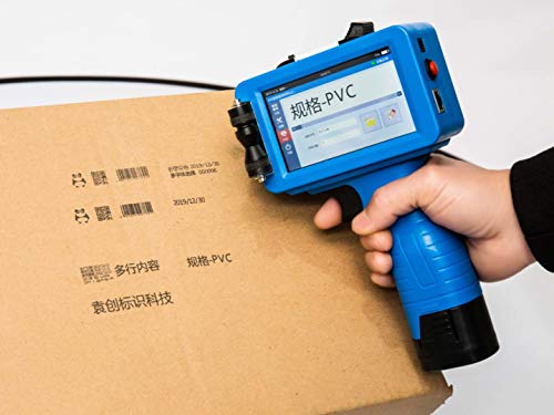 Portable Handheld Inkjet Printer Gun 600Dpi, Intelligent High Definition Wireless Handheld Printer Encoder for Trademark,Logo,Bar,Code,Graphic,Date, with 4.3 Inch HD LED Touch Screen